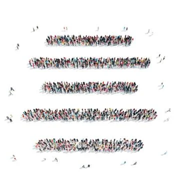 Group  people  shape sheet  letter Stock Illustration