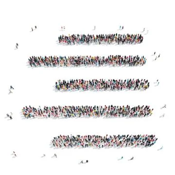 Group  people  shape sheet  letter Stock Illustration