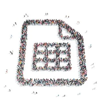 Group  people  shape sheet  letter イラスト素材