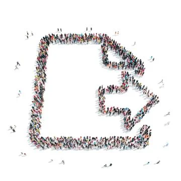 Group  people  shape sheet  letter イラスト素材