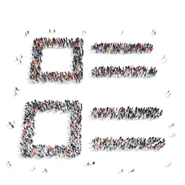 Group  people  shape sheet  letter Stock Illustration
