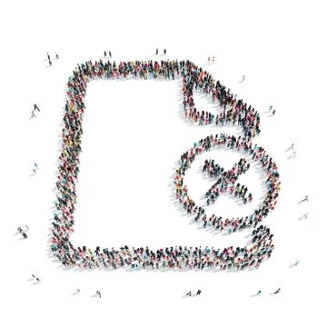 Group  people  shape sheet  letter Stock Illustration