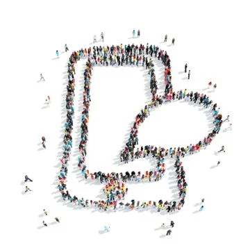 Group  people  shape  smartphone Stock Illustration