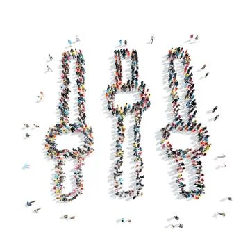 Group  people  shape  switches Illustrazione stock
