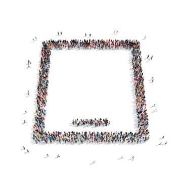 Group  people  shape  tablet Stock Illustration
