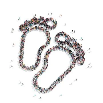 Group  people  shape  track Stock Illustration