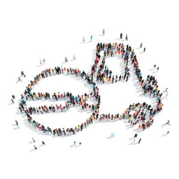 Group  people  shape  tractor Illustrazione stock