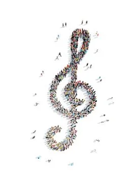 Group  people  shape  treble clef Stock Illustration