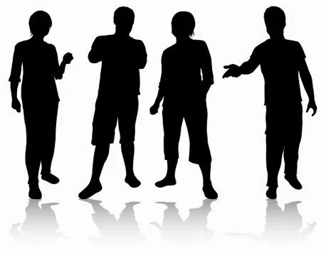 Group of people silhouettes Stock-Illustration