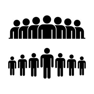Group of People Silhouettes Teamwork Stock Illustration