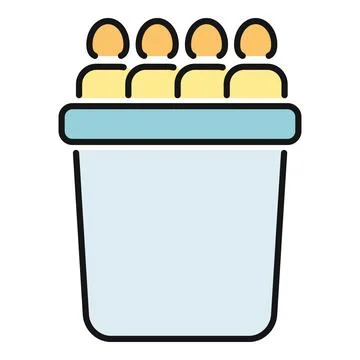 Group of people sitting in a box icon Stock Illustration