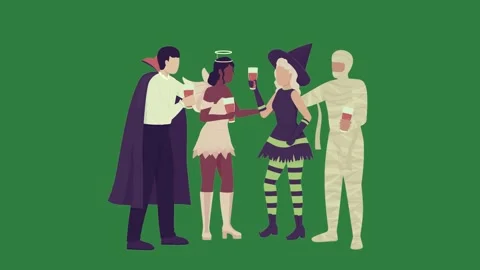 A group of people standing in front green screen and around next to each other Видео 335130079