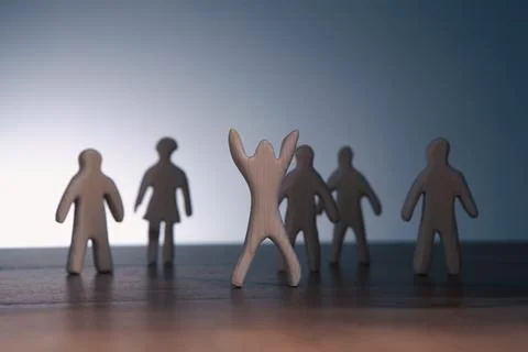 A group of people standing in a row. teamwork, business and unity concept. Stock Photos
