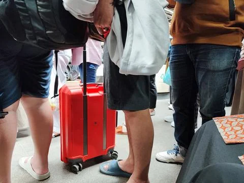 Group of people in the station Stock Photos