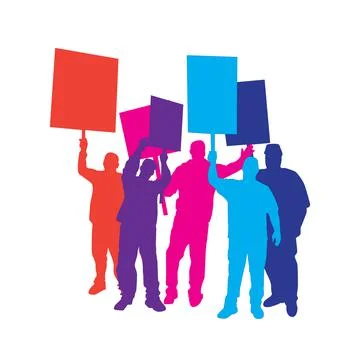 Group of people strike and protest vector image Stock Illustration
