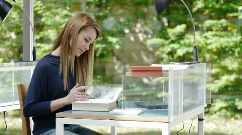 Group of people studying in library Stock Footage 2757832