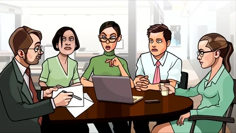 Group of people talking at the table 動画素材 236468555