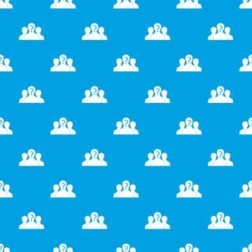 Group of people with unknown personality pattern seamless blue Stock Illustration