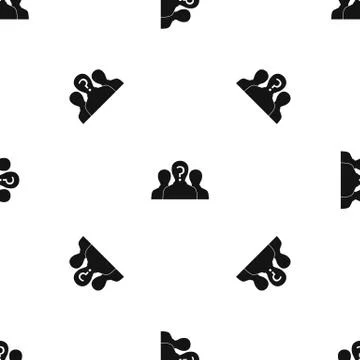 Group of people with unknown personality pattern seamless black Stock Illustration