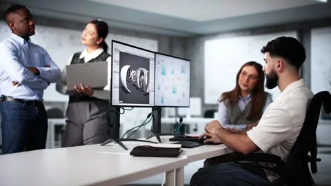 Group Of People Using 3D Design Software Stock Footage 298353720