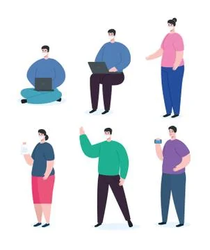 Group people using face mask with devices electronics Illustrazione stock