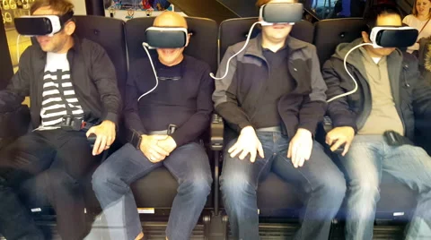 Group of People using VR 4K Stock Footage 68171206