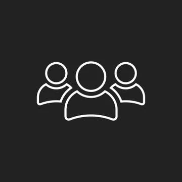 Group of people vector icon in line style. Persons icon illustration. Stock Illustration
