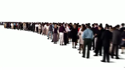 Group of people waiting in line Stock Footage