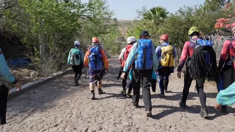 Group of people walking towards the cany... | Stock Video | Pond5