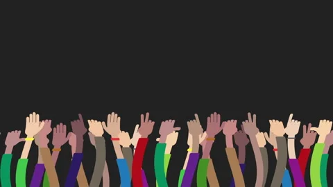 A group of people waving hands Stock Footage 131805205