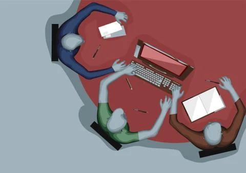 Group of people working in office Stock Illustration