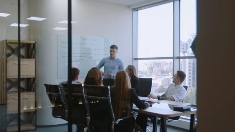 Group of people working in the office. Teamwork Видео 98498725
