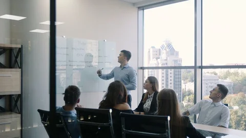 Group of people working in the office. Teamwork Видео 98502387