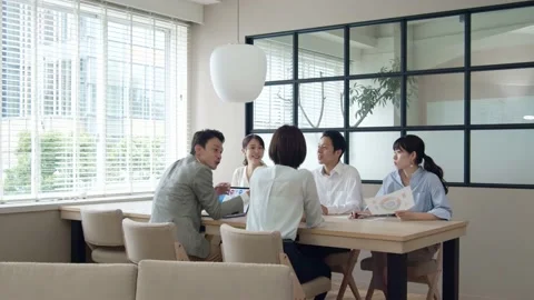 Group of people working in the office. Teamwork of business. Video stock 136721664