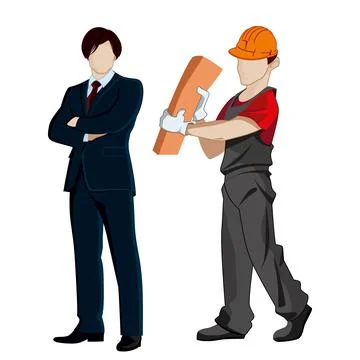 Group of people working professions on a white background - Vector Stock Illustration
