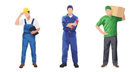 Group of people working professions on a white background - Vector Group o... Stock Photos