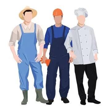 Group of people working professions on a white background - Vector Group o... Stock Photos