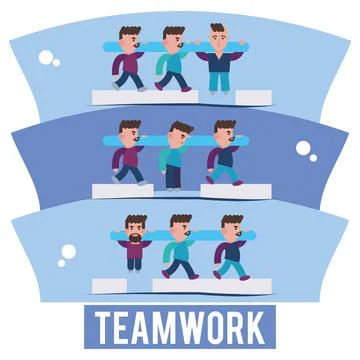 Group of people working together Teamwork concept Vector Stock Illustration