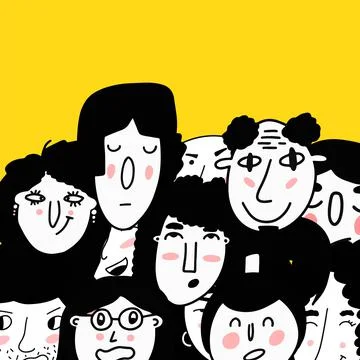Group Of People For Your Design. Backdrop. Colorful vector illustration Stock Illustration