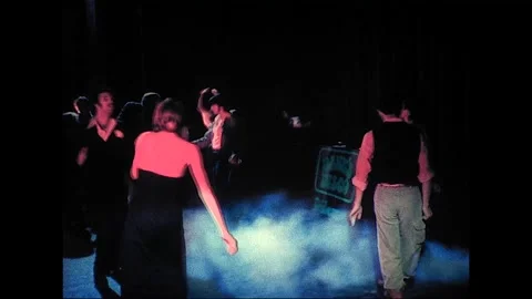 Group Performs Disco Dance Routine, 1970s Stock Footage 338236514
