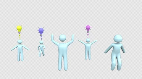 Group of person representing different emotions and ideas inspiration in a .. Stock Footage 305233624