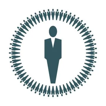 Group persons in circle,holding hands.The summit workers are meeting in the s Stock Illustration