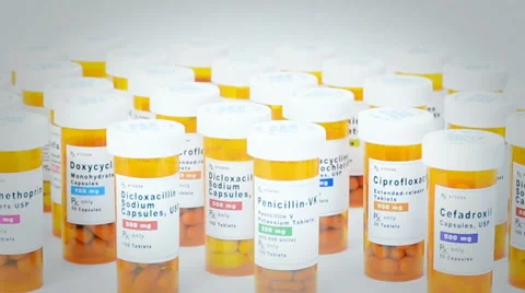 Group of pill bottles Stock Footage 61725366