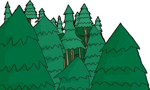 Group of pine trees Stock Illustration