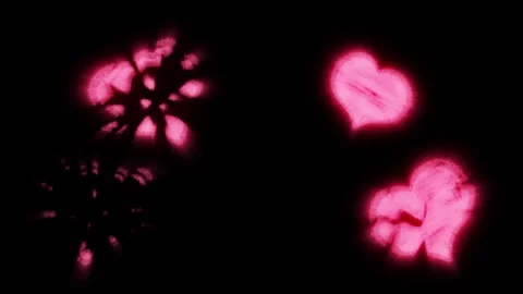 Group of Pink Heart exploding like particle effect balckground.Heart cartoon dra Stock Footage 322912001