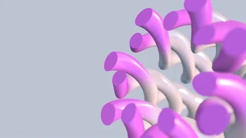 Group of pipes move on gray background 3D 4K looped animation with copy space Stock Footage 198884947