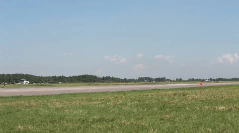 Group of planes taking off from the airfield Stock Footage 28881009