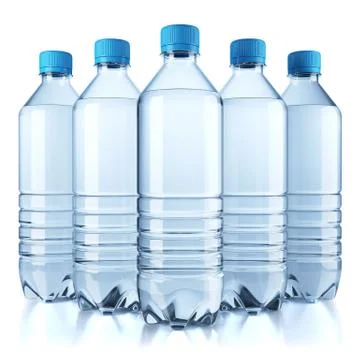 Group of plastic bottle with water Stock Illustration