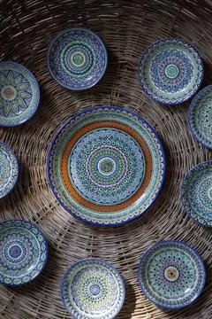 Group of plates in a circle 写真素材