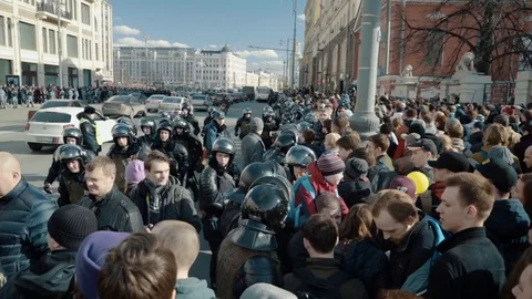 A group of policemen is running to help Stock Footage 74671766